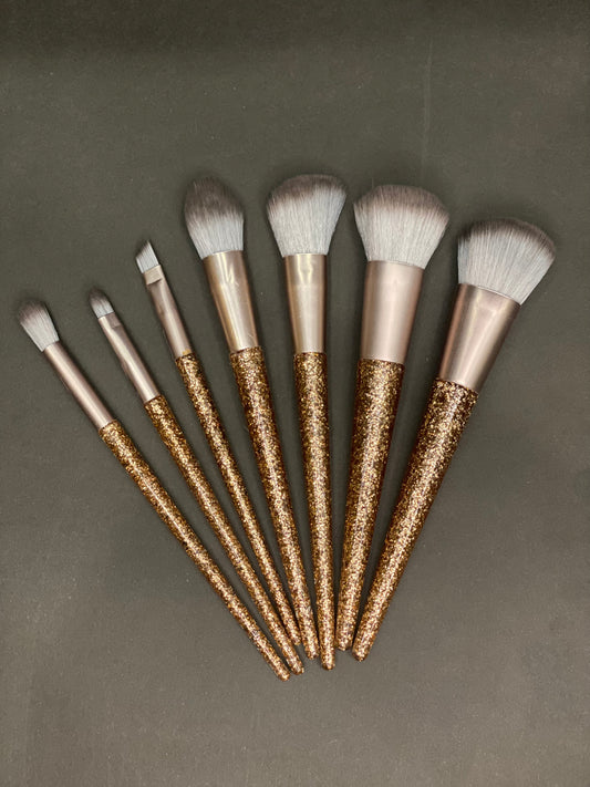 Gold glittery brush set