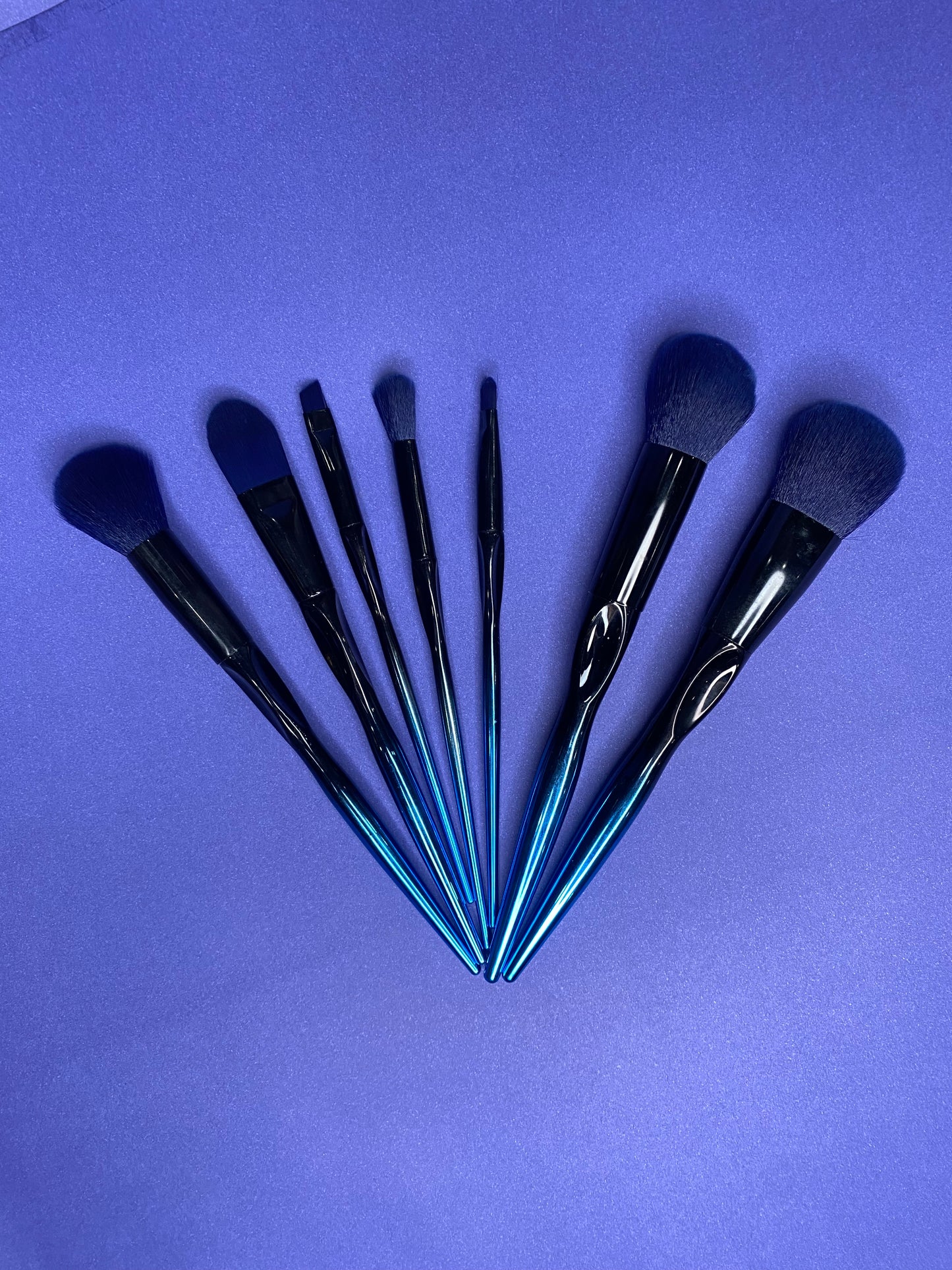 Ombre blue brush set